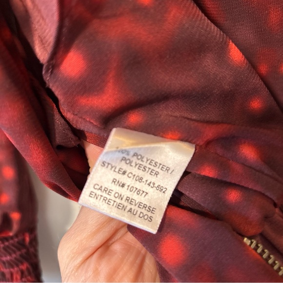 Alice + Olivia Leiby Red 3/4 Sleeves Wide Leg Jumpsuit Pants Size L - Picture 7 of 13